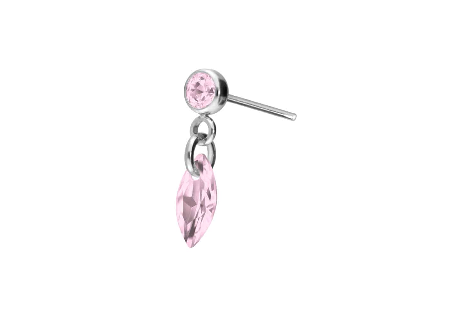 Titan Aufsatz mit Push Pin KRISTALLOVAL von Piercingline
